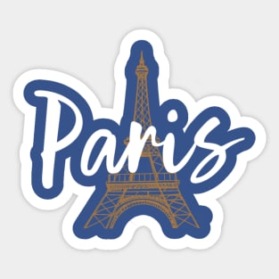 Paris France Eiffel Tower Minimalist Design Sticker